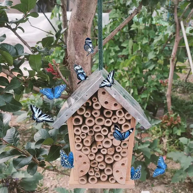 Bee Houses For The Garden Wooden Ladybug Habitat Decorative Nesting Box For Ladybugs Lacewings Outdoor Garden Backyard Balcony