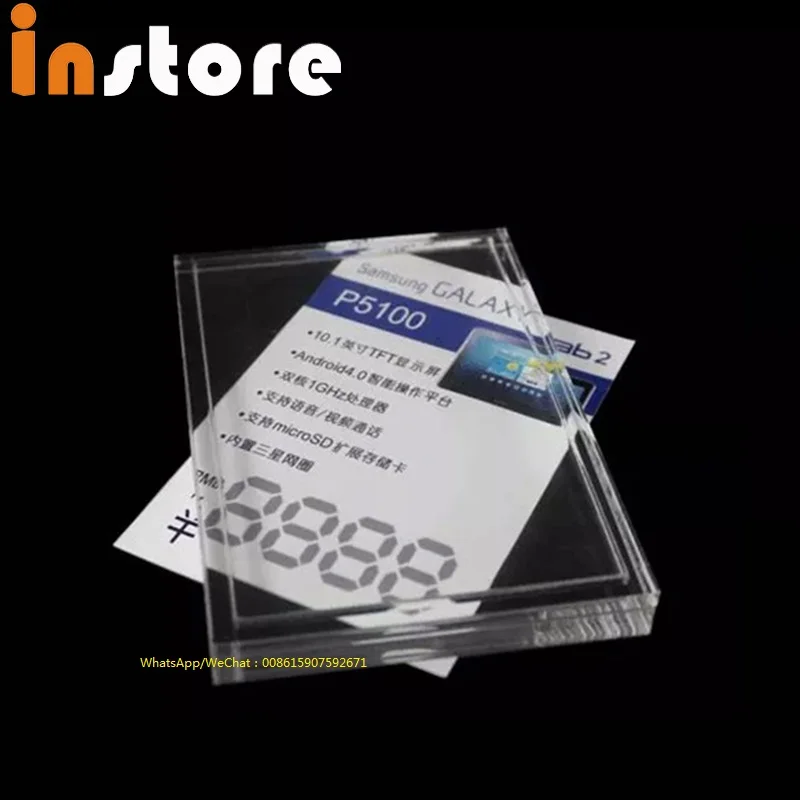 20 Pcs Ddesktop Mobile Phone Acrylic Price Tag Sign Display Stand