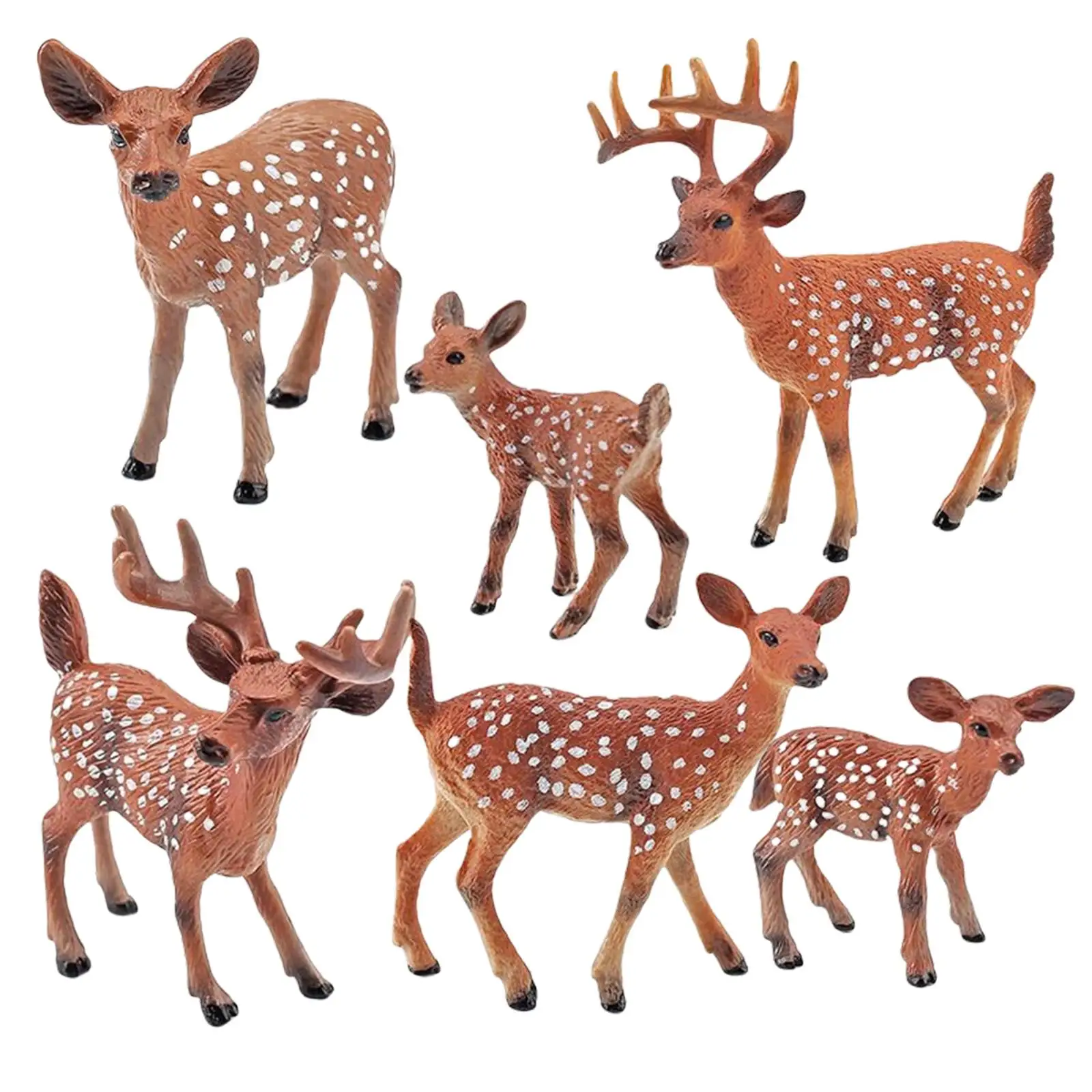 6 Pieces Animal Reindeer Model Figures Plastic for Teaching Prop