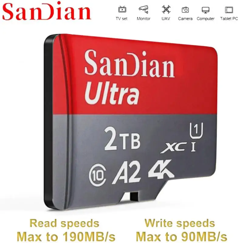 Originale 2Tb Micro Tf Sd Card Flash Class 10 Sd Card 1Tb Memory Card Micro Card Per Telefono/Fotocamere/Mp3/Mp4 Ad Alta Velocità