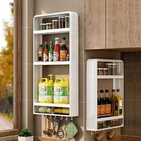 Bathroom Organizer Shelf Wall Mounted Rack Punch-free Makeup Storage Rack with Hook Toiletries Holder with Drawer Home Organizer 2