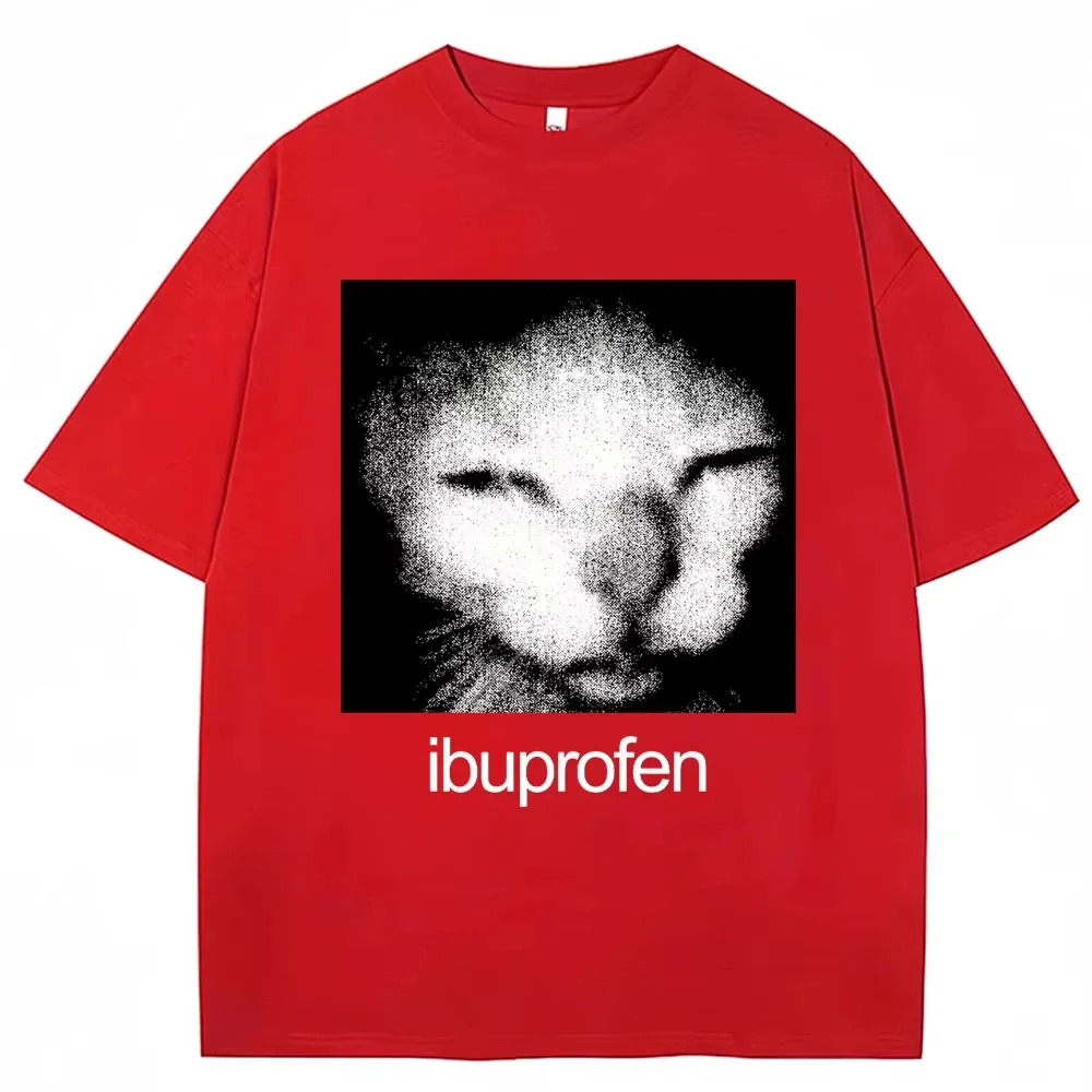 2026 Vintage Funny Ibuprofen Cat Meme Graphic T Shirt Women Humor Fashion T Shirts Oversized Casual Streetwear T-shirts Y2K top 6