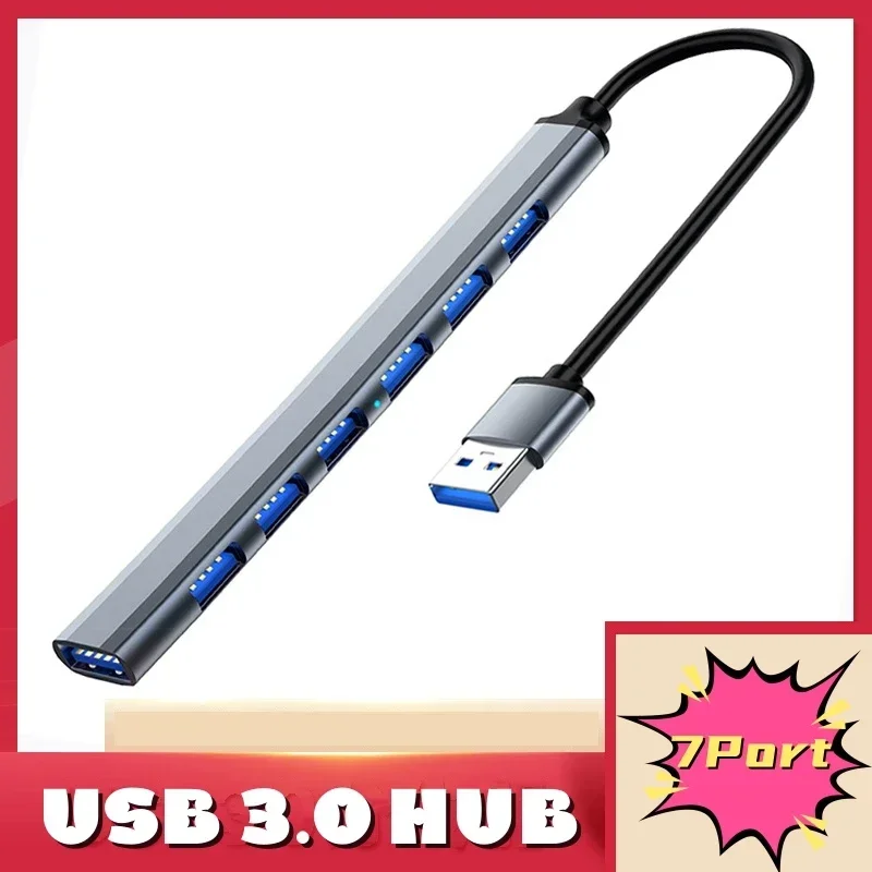7 Ports USB 3.0 Type C HUB Expander Splitter High Speed OTG Adapter ...