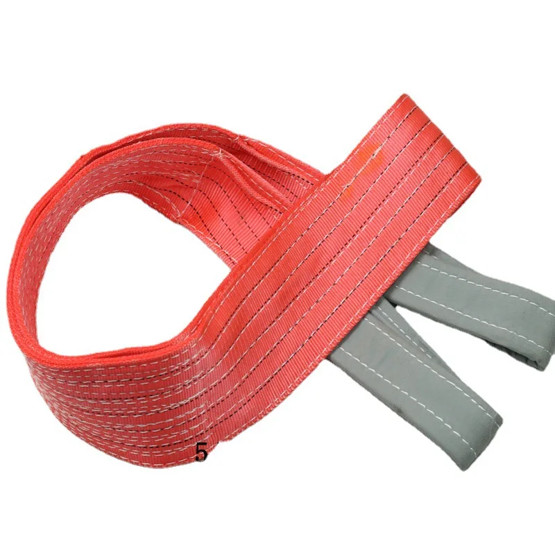Webbing Belt Colored Slings Flat Flexible Sturdy Polyester Double Buckle Crane Lifting Weight-bearing 1/2/3/5t Heavy Duty