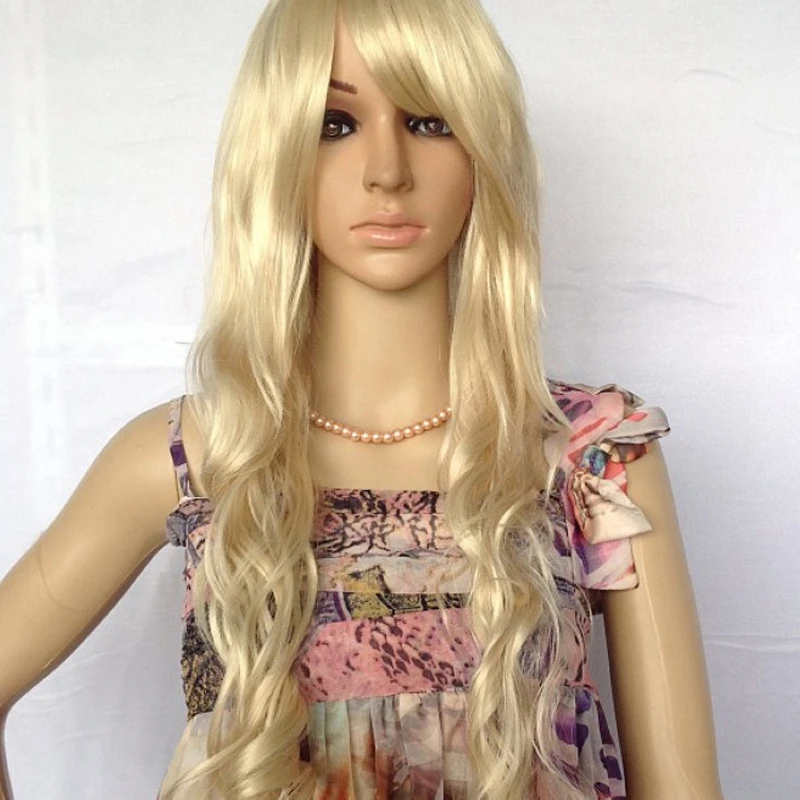 Women Long Curly Wavy Full Wig Gold Black Brown Hair Cosplay Party Wig