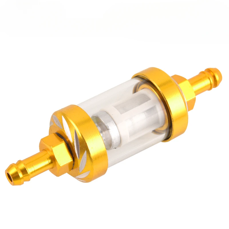 Motorcycle fuel filter 8mm CNC Aluminum Alloy Glass Gas Fuel Gasoline Oil Filter Moto Accessories ATV motorcycles Dirt/Pit bicycles