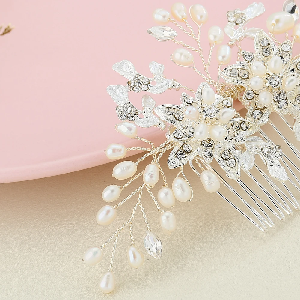 Sb4387da9c7b740748018c93594aff30e3 Bridal Wedding Hair Accessories Crystal gold Silver Color Hair Combs for Women Bride Headpiece Party Jewelry Bridesmaid Gift Mallzona