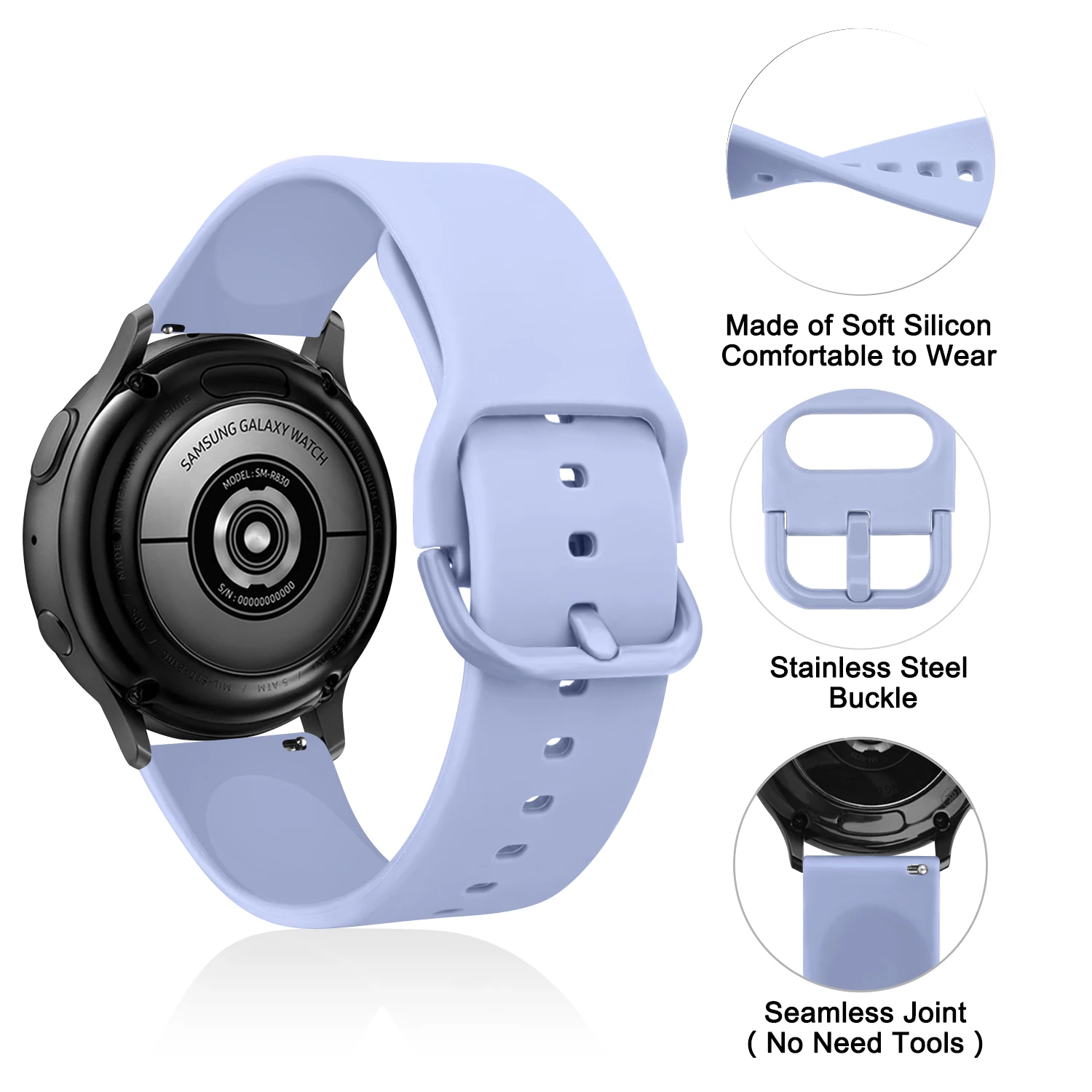 Versatile 22mm TPU Smartwatch Replacement Band Strap