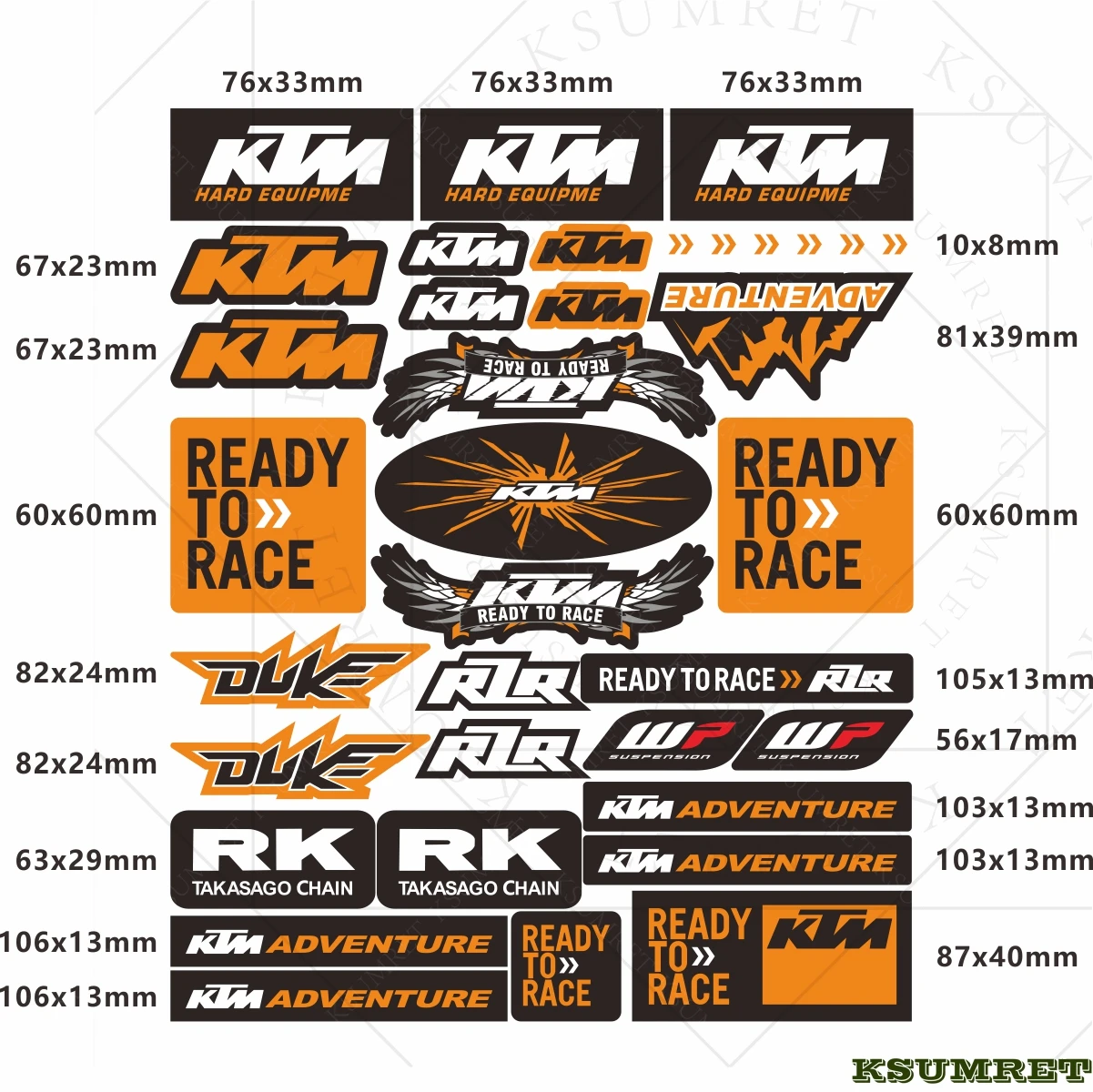 Vinyl Ktm Motorcycle Sticker Decal