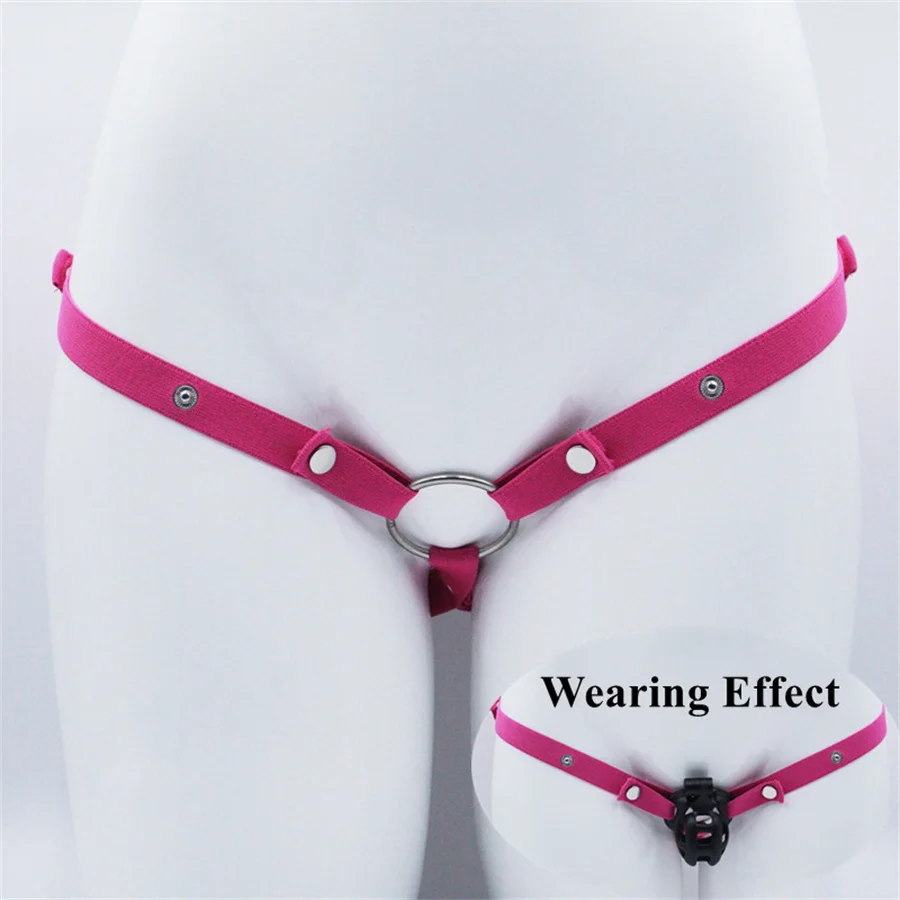 Sex Toys Male Penis Ring Chastity Cage anti-off Device Elastic Band Auxiliary Belt Adjustable Underwear Rope Scrotum Ring