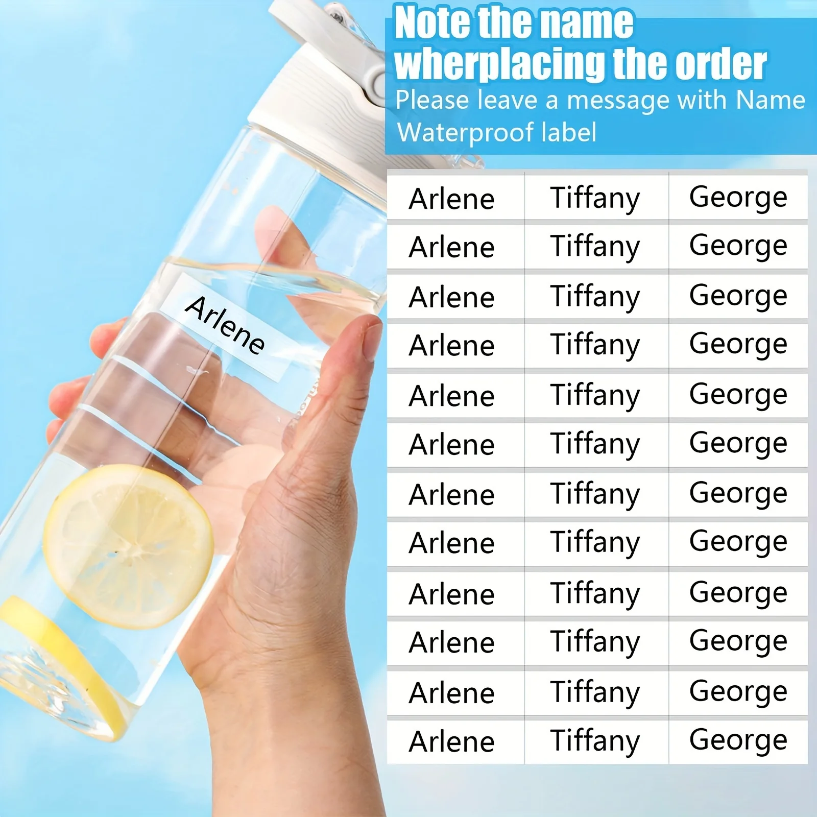 Personalized Label Stickers T1-Custom Name Stickers for Water Bottles Cups and Children's Stationery Transparent&Waterproof stickers scrapbooking supplies