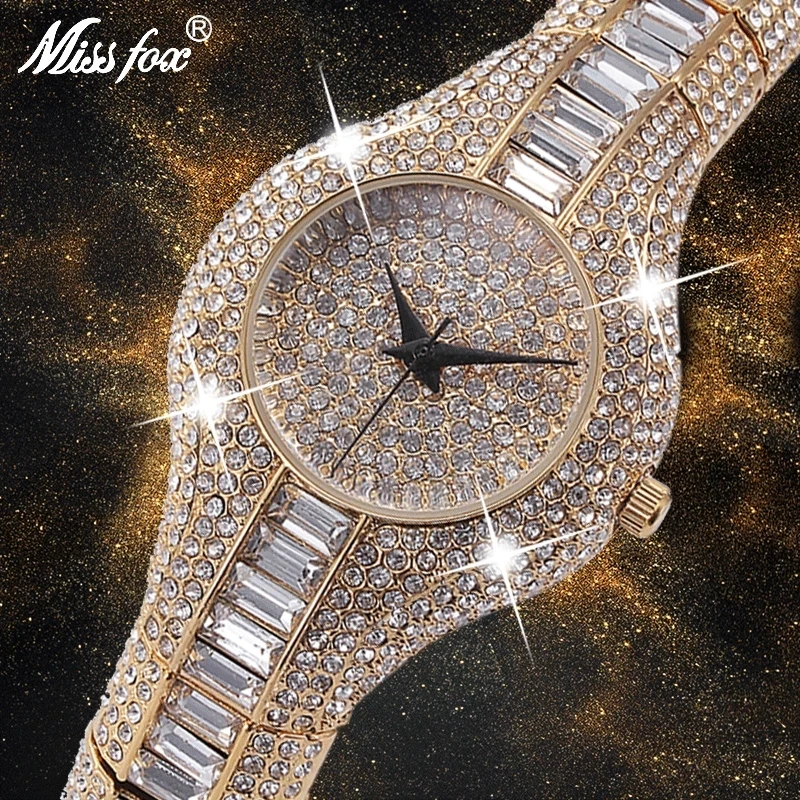 Missfox 30mm pequenas mulheres relógio à prova de choque à prova dshockproof água de luxo senhoras ar metal pulseiras strass bu barato chinês relógios