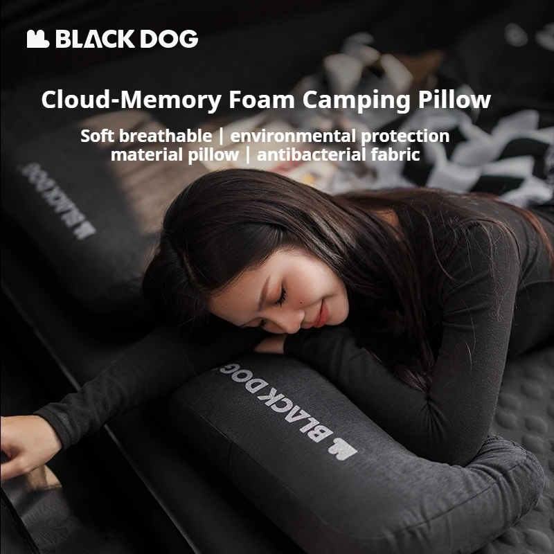 Naturehike BLACKDOG Memory Foam Camping Pillow Outdoor Travel Neck Nap Break Comfort Square Sleeping Pillow Storage Soft 790g