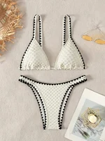 Triangle Bikini Set 2025 Strappy Swimsuit Women Solid Swimwear Female Sexy Bathers Bathing Swimming Swim Suit Beachwear