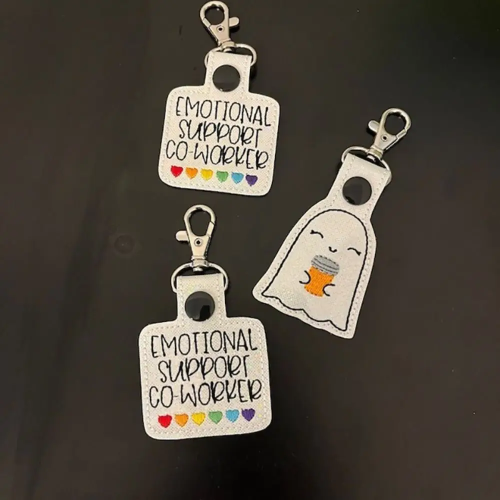 

Heart Embroidered Emotional Support Keychain Emotional Support Rainbow Hand Bag Accessorie Key Ring Small Pendant