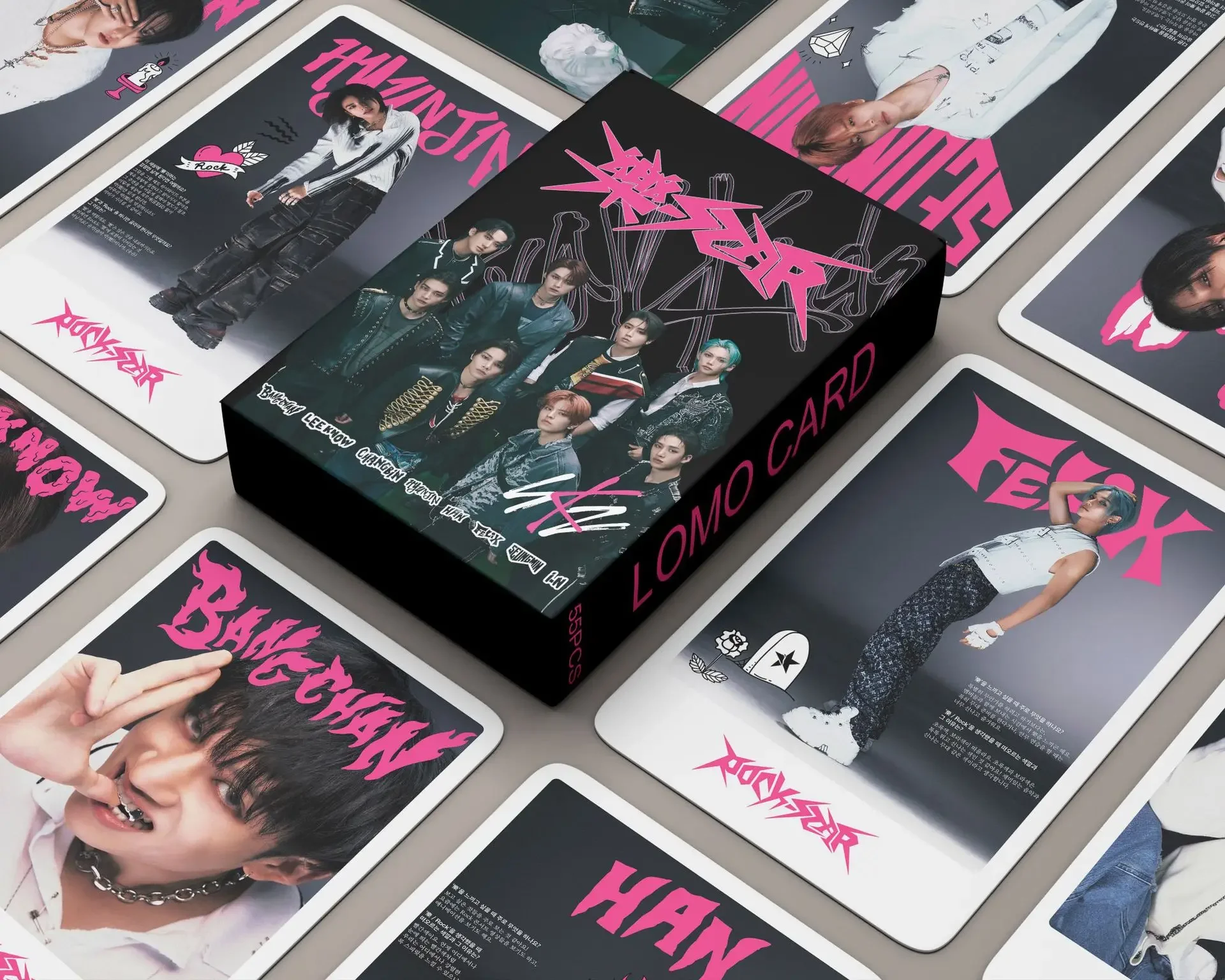 

55pcs/set Kpop Stray Kids New Photo album Rock-STAR ROCK STAR Lomo Cards