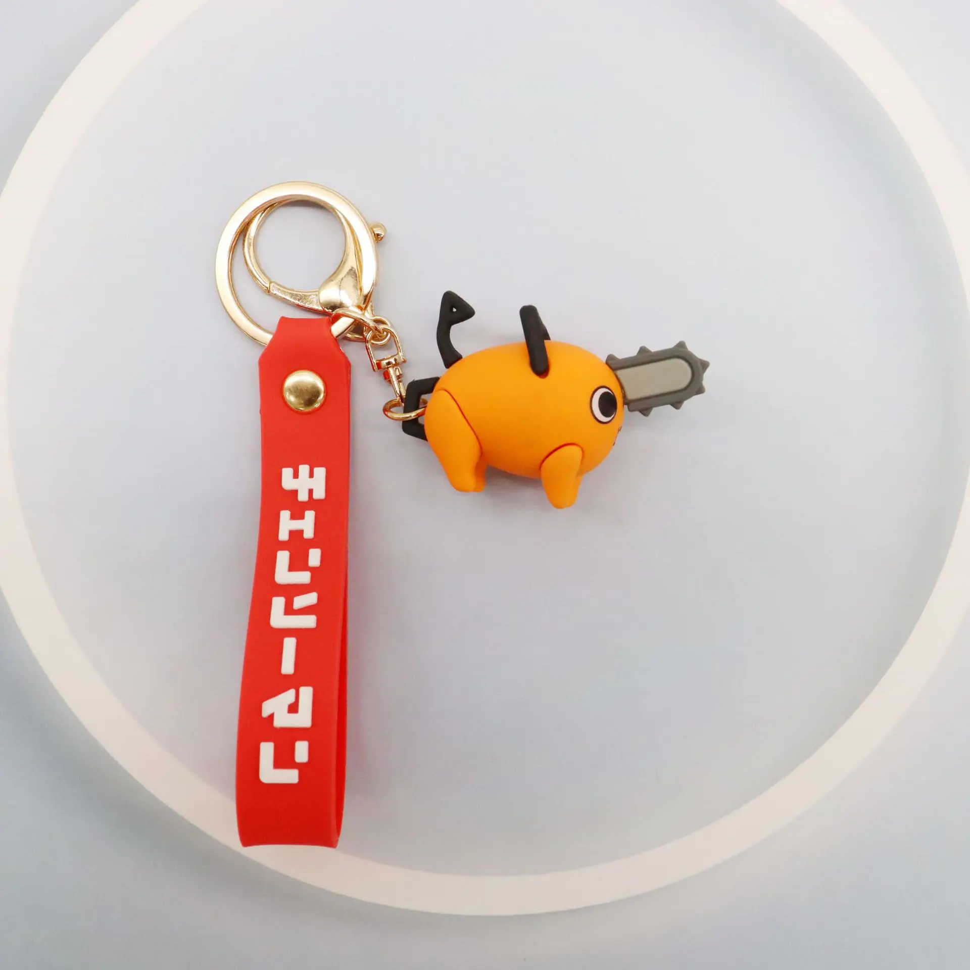 Anime Chainsaw Man Season 2 Denji Keychain Cosplay Prop Accessory Black Metal Pendant Key Ring Makima