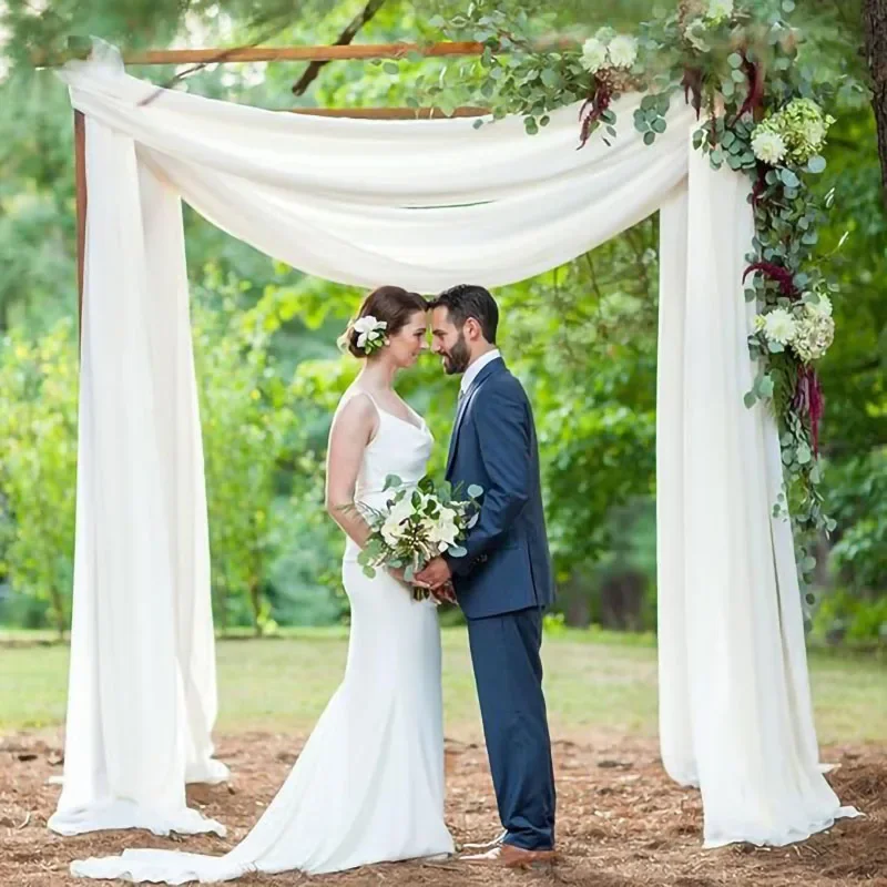 Elegant Sage Green Sheer Draping Curtains for Wedding and Event Decor