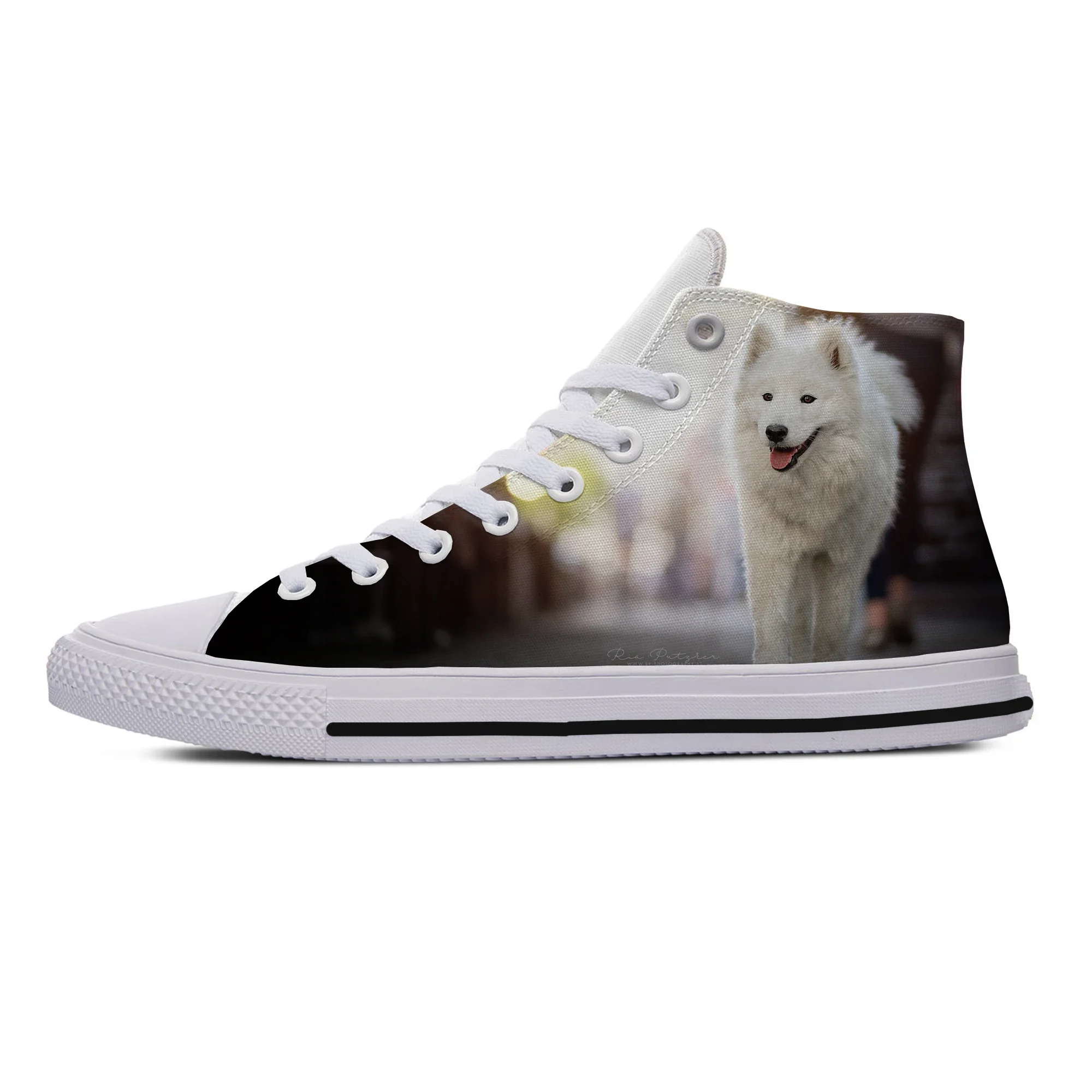 Hot Cool Summer American Eskimo Dog Cut Kawaii Lightweight High Top Canvas Shoes Men Women Casual Sneakers Classic Board Shoes