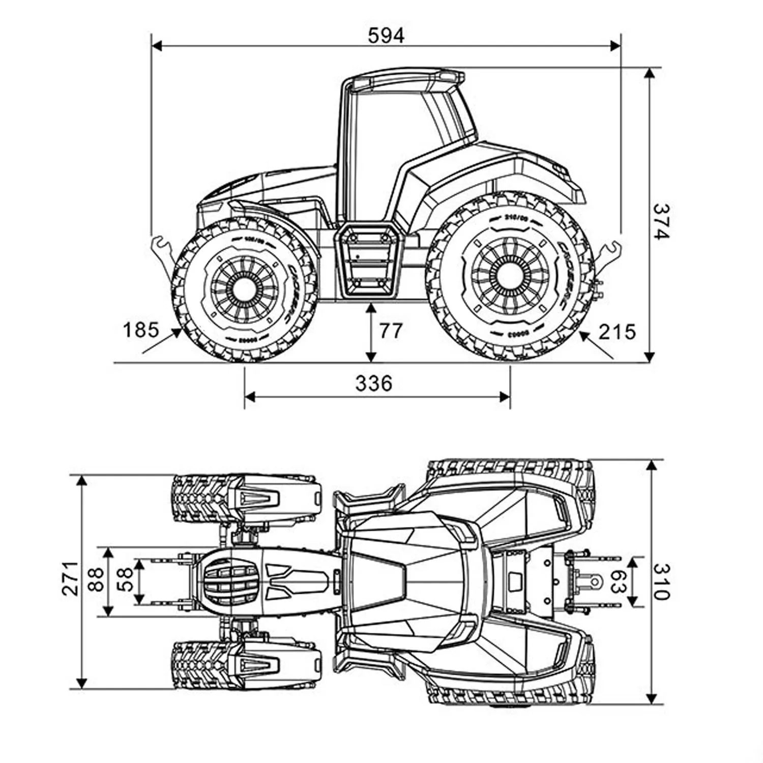 Toys CROSSRC 1/8 RC Tractor TL4 Iron Bull Radio Control Car Light Motor 2 Speed Finished Model for Boys Gifts 6
