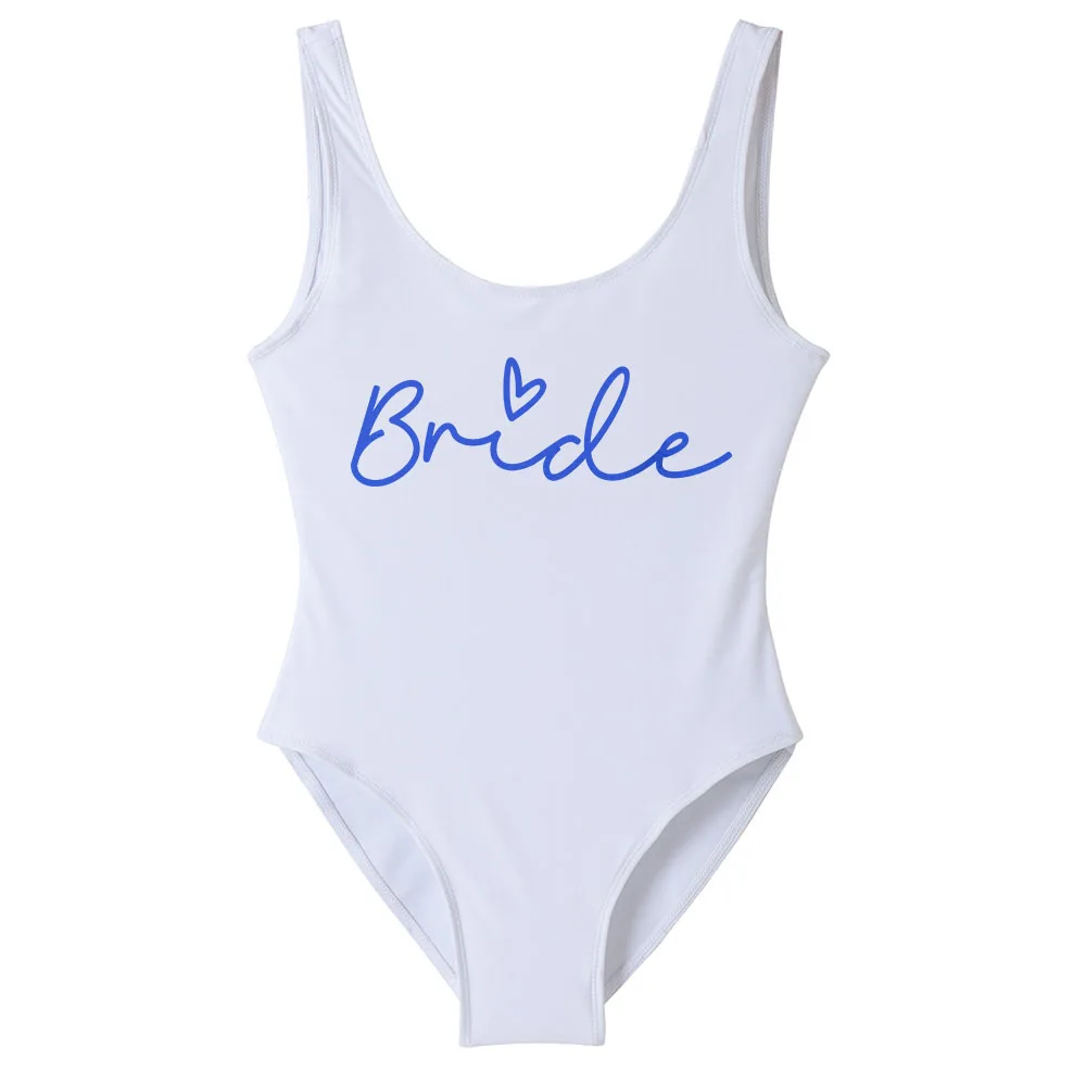 S-3XL Print Team Bride One-Piece Swimsuit Squad Women Swimwear Bachelorette Party Swimsuit Summer Beachwear Bathing Suit one piece swimsuit women swimsuit