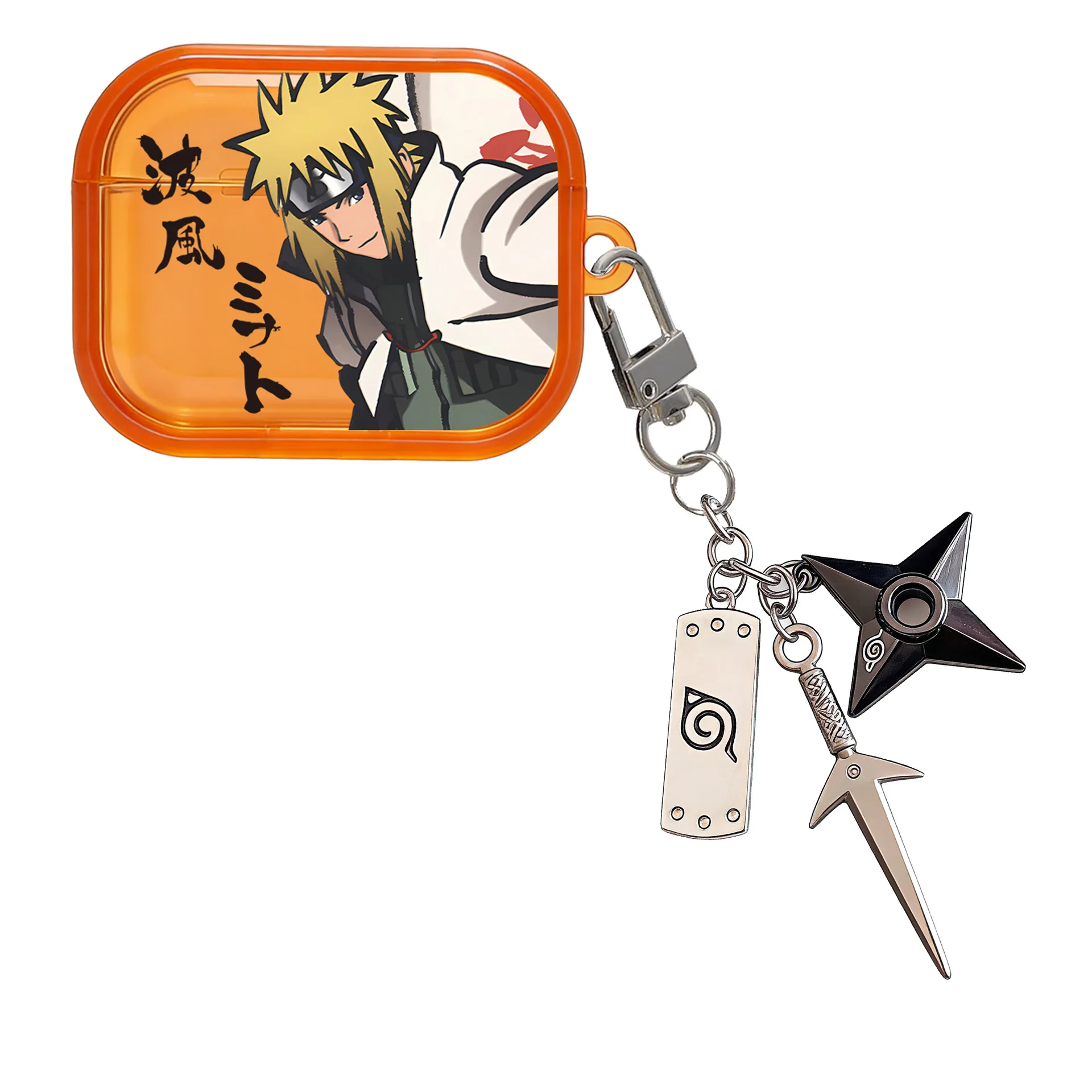 NARUTO Kakashi 3D Anime TPU Protective Earphone Case with Keychain