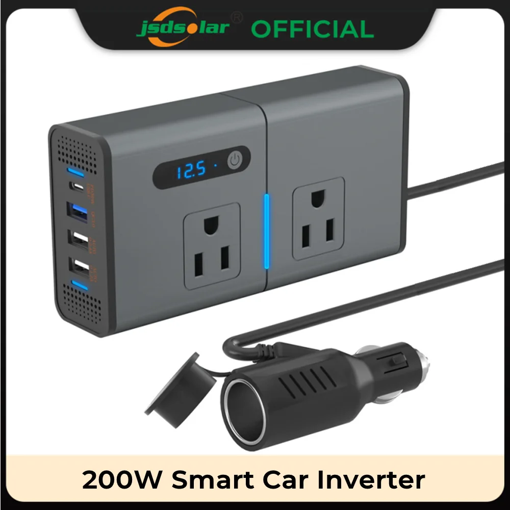 NewCarPowerInverterDC12VtoAC220V200WAutoConverterTypeCQC3