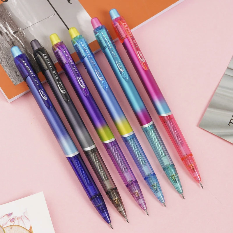 7Pcs/set 0.5 0.7mm Multi-Color Mechanical Pencil with Lead Eraser Art Painting Sketch Writing Office Supplies Stationery 3