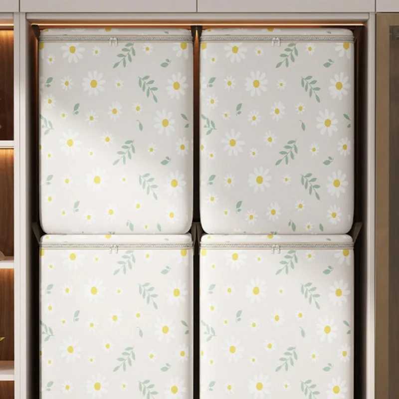 Cartoon Daisy Pattern Storage Box Large Capacity Zipper Organizer Versatile Dustproof Container Clothes Storage Bag 3