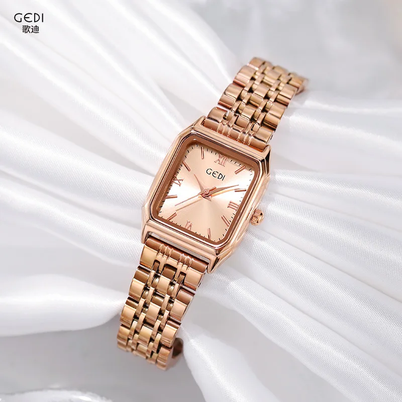 

2022 New Women's Stainless Steel Band Square Quartz Watch Reloj Mujer Relogio Feminino Montre Femme