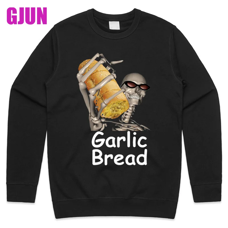 

Skull Garlic Bread Letter Print Hoodie Men Fashion Coat New Vintage Hoodies Sweatshirt Female Men's Clothing Streetwear