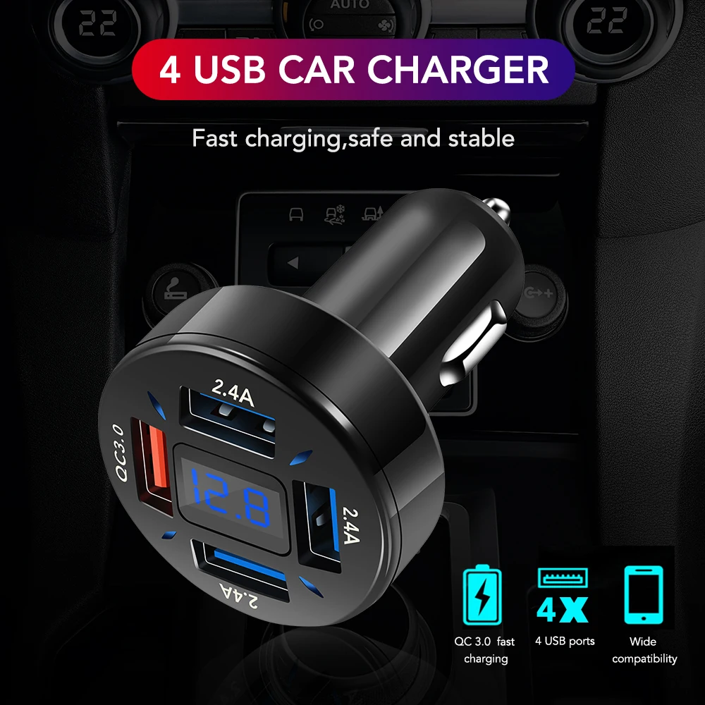 4 Ʈ USB  ڵ  QC3.0 ȭ , Lada granta vesta kalina priora niva xray largus Opel Astra H G J zafira