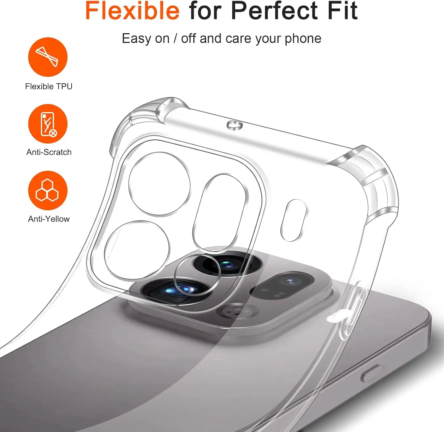 Shockproof TPU Protective Cover - Transparent Shell Case