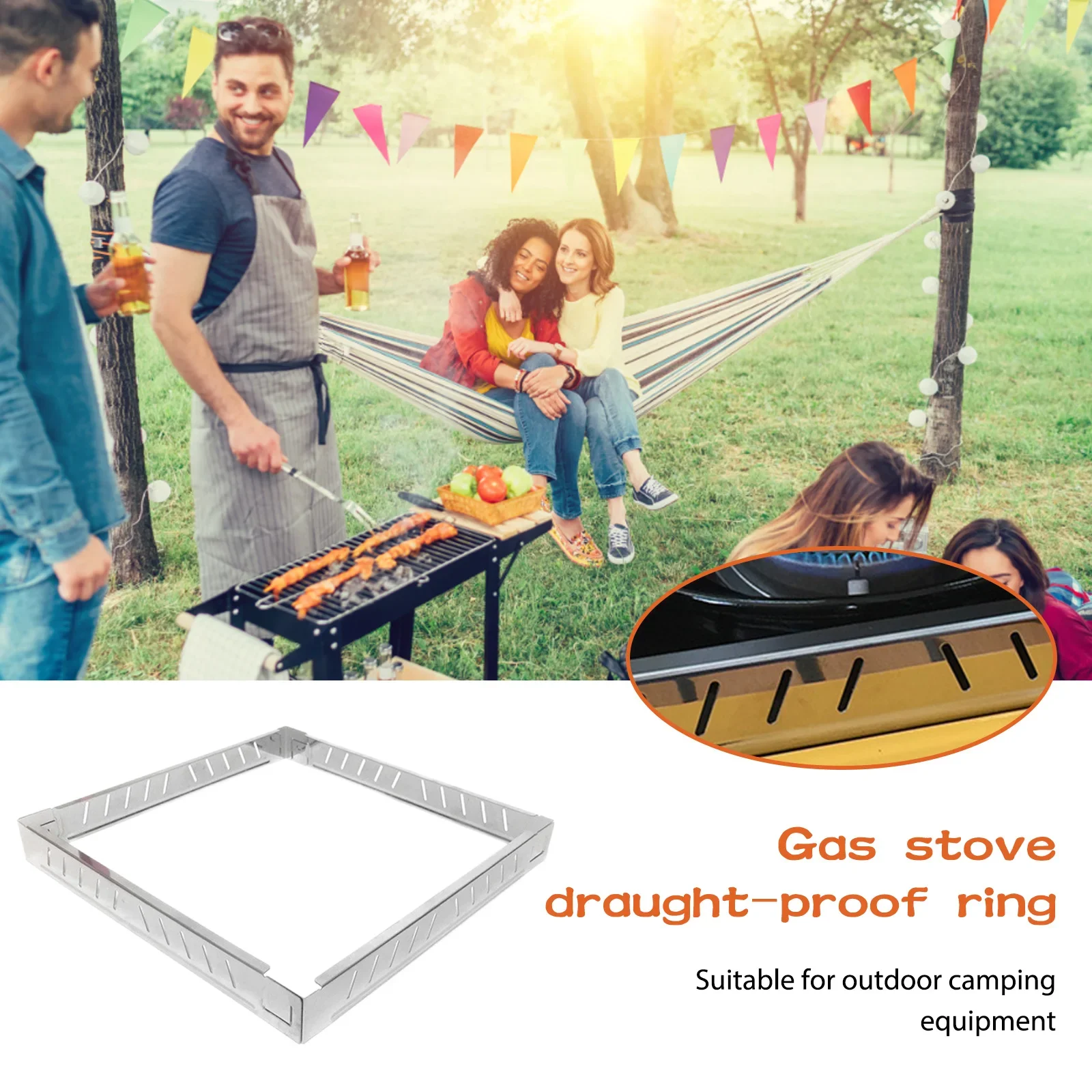 Gas Stove Draught-proof Ring Foldable Furnaces Wind Guard Shelf