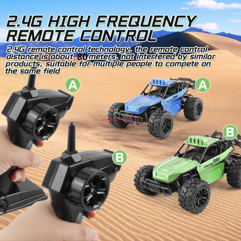 All Terrain 1/16 30KM/H High Speed Racing RC Car Toys 2.4G 4WD Rock Crawler Remote Control Monster Wireless Control RC Truck Toy 4