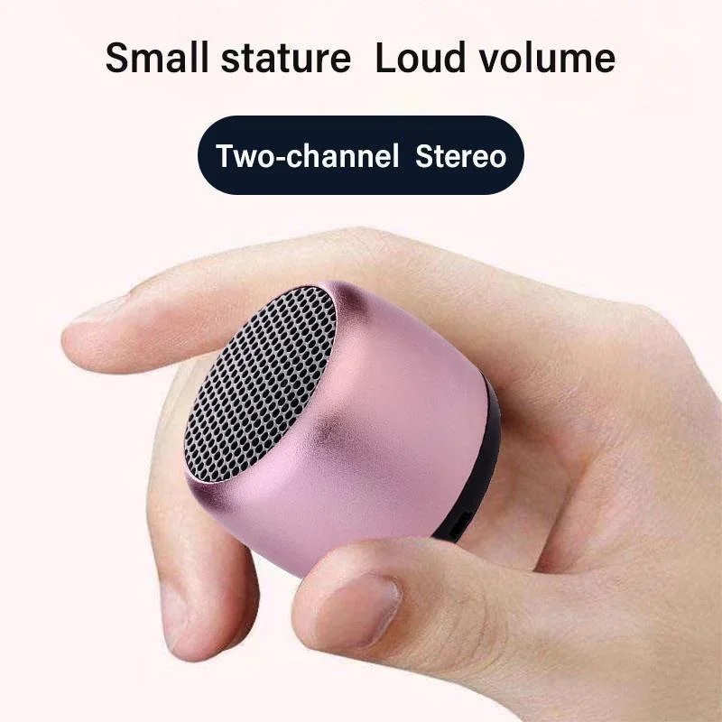 Compact Mini Wireless Bluetooth Speaker - Portable Metal Loudspeaker