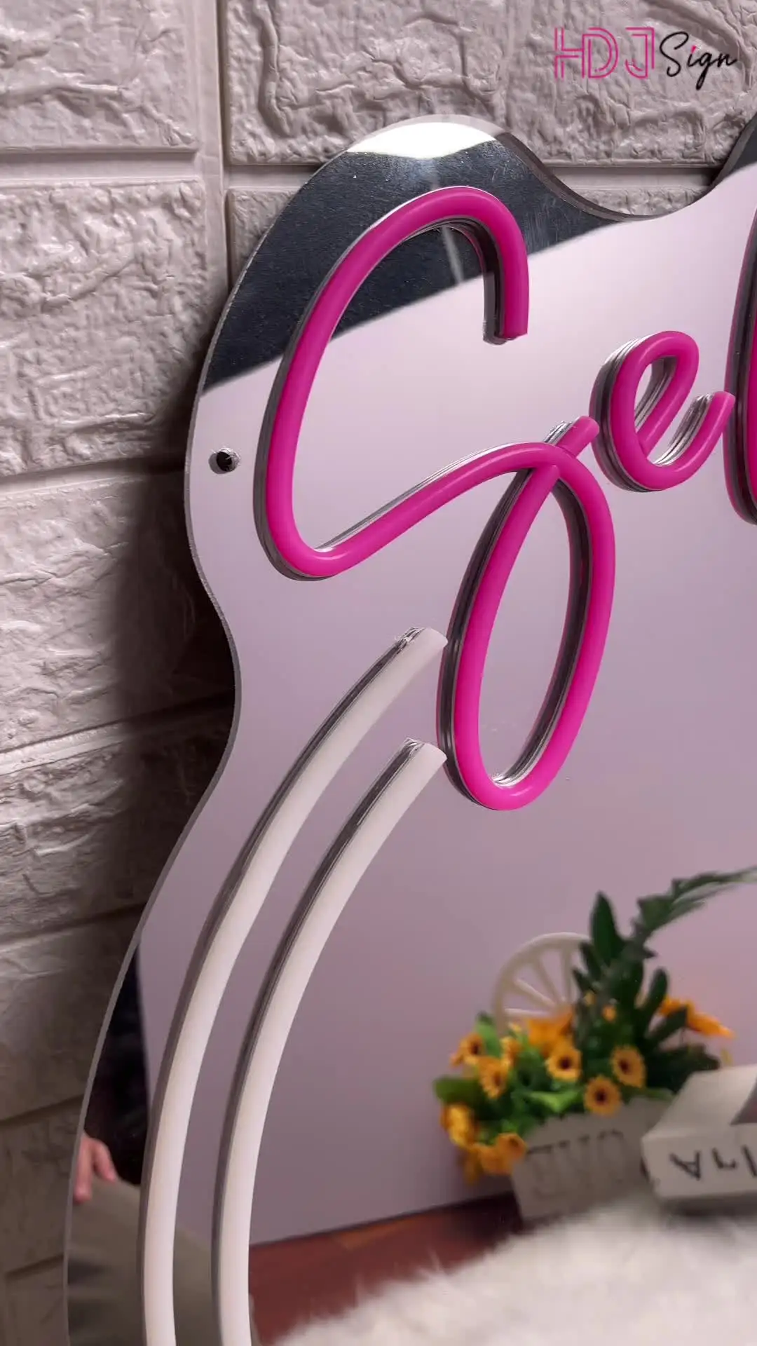 Insegna al neon a specchio a forma di Cuore con luce LED rosa, specchio da parete decorativo, specchio dell'amore, decorazione murale, specchio per il | Leroy Merlin