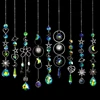 Crystal Wind Chime Moon Sun Catcher Diamond Prisms Pendant Dream Catcher Rainbow Chaser Hanging Drop Home Garden Decor Windchime 1