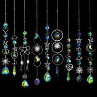 Crystal Wind Chime Moon Sun Catcher Diamond Prisms Pendant Dream Catcher Rainbow Chaser Hanging Drop Home Garden Decor Windchime 1