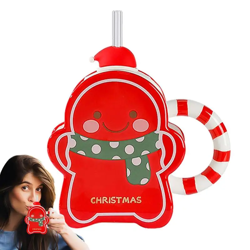 

Gingerbread Man Mug Coffee Cups With Lid Straw Funny Sturdy Gingerbread Christmas Gift Novelty Mug For Hot Chocolate Milk Tea