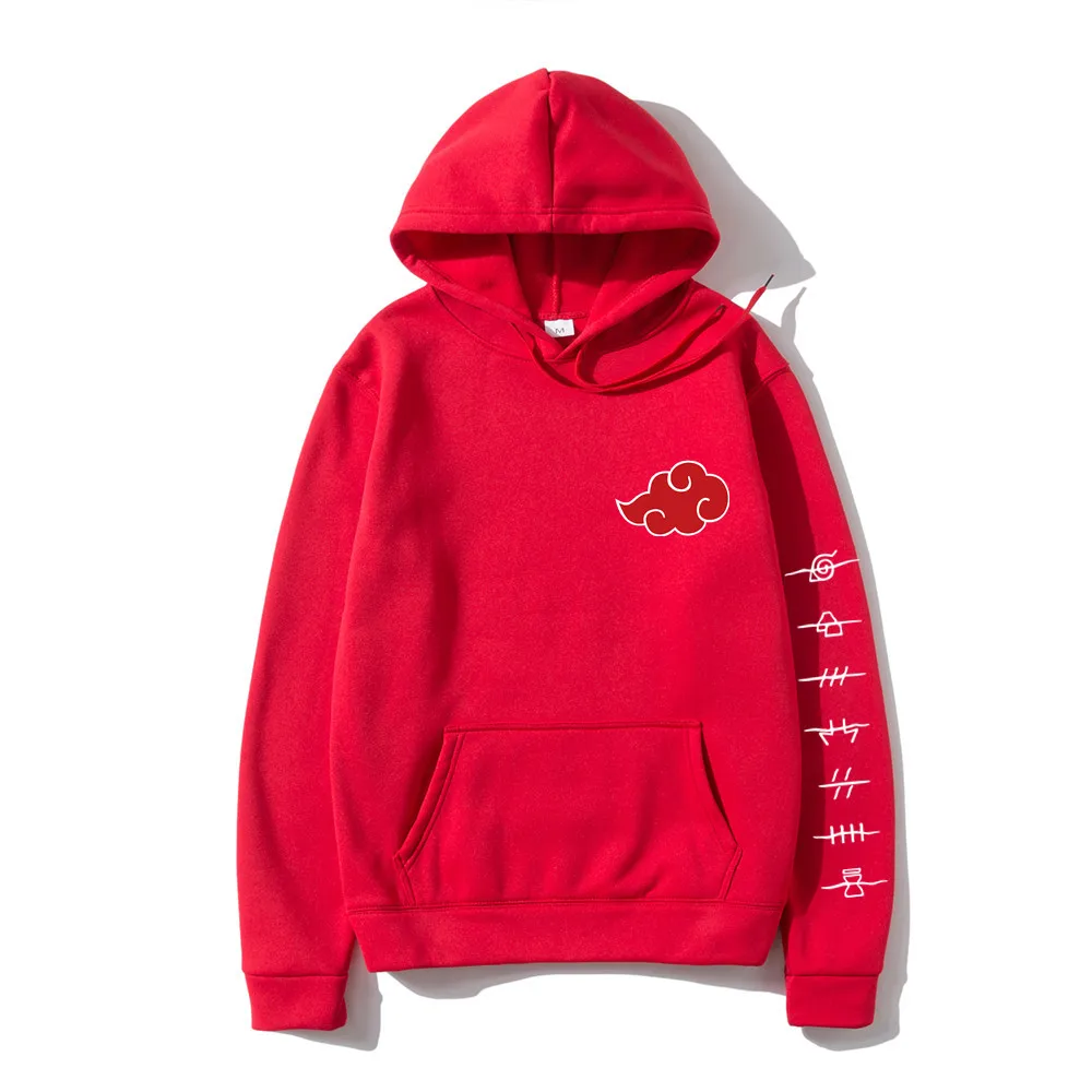 Compra online de Mangas compridas femininas 2 peças conjunto akatsuki nuvem  símbolos imprimir hoodies + calças agasalho feminino moletom streetwear