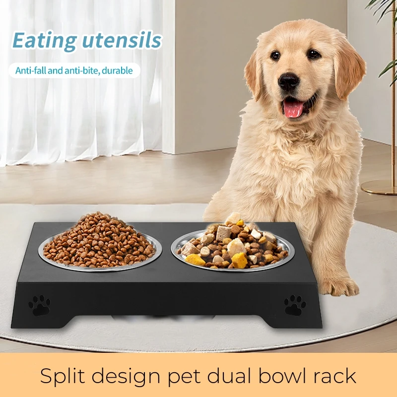 

Pet Cat Bowl Stainless Steel Dog Bowls With Stand Food Water Feeders Table For Dogs Cat Accessories