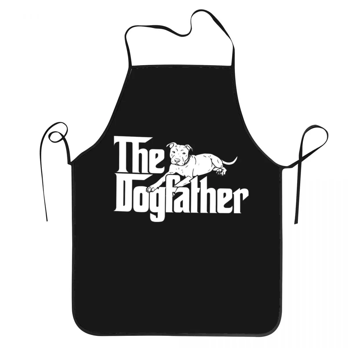 

Unisex The Dogfather Pitbull Bib Apron Adult Women Men Chef Tablier Cuisine for Kitchen Cooking Funny Dog Lover Painting