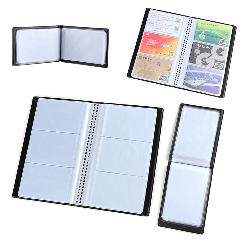 Leather Credit Card Holder and Business Card Organizer - Large Capacity
