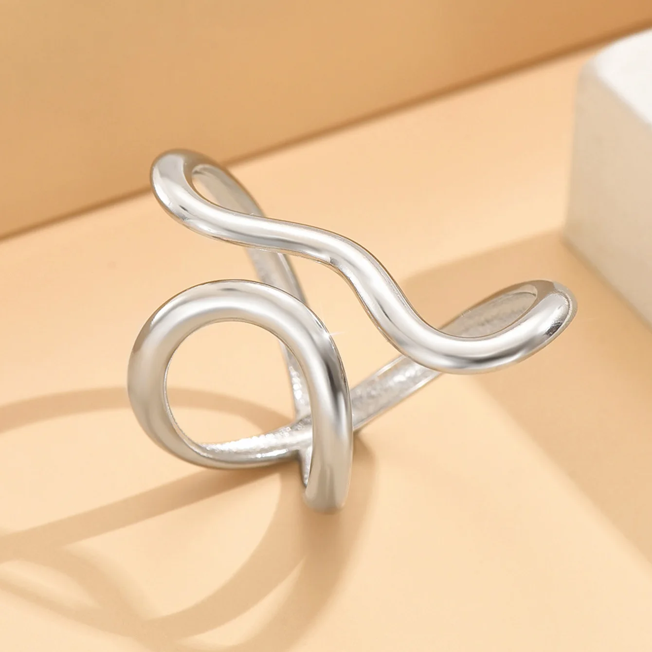 Exquisite Gold-Tone Stainless Steel Statement Ring