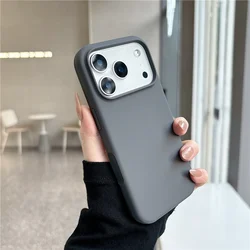 Liquid Silicone Magnetic Wireless Phone Case - Matte Soft Cover with Touch Camera Button - iPhone 12 Pro Max (Gray)