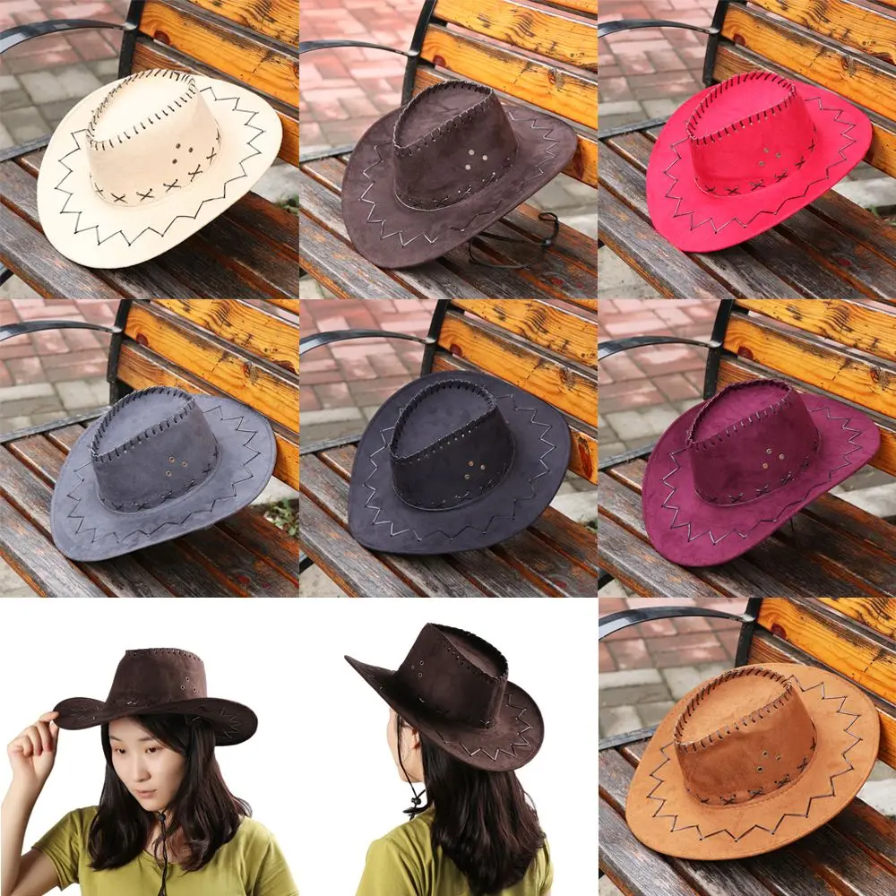 New Men Lady Fashion Cowboy Hat Unisex Cap Polyester West Fancy Dress 2