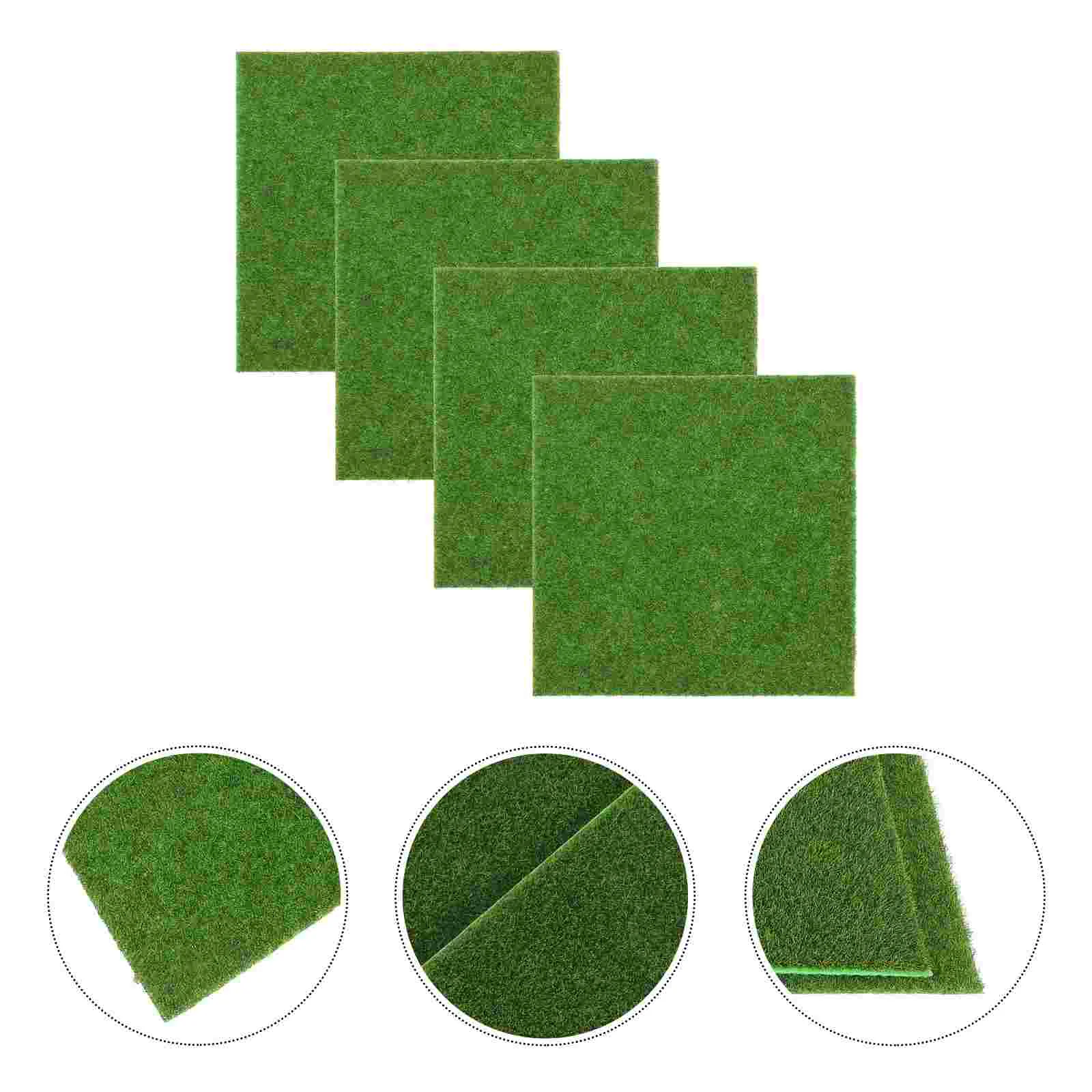 

4 Pcs Halloween Miss Miniatures Green Toys Faux Plants Indoor Garden House Decoration Lifelike Grass