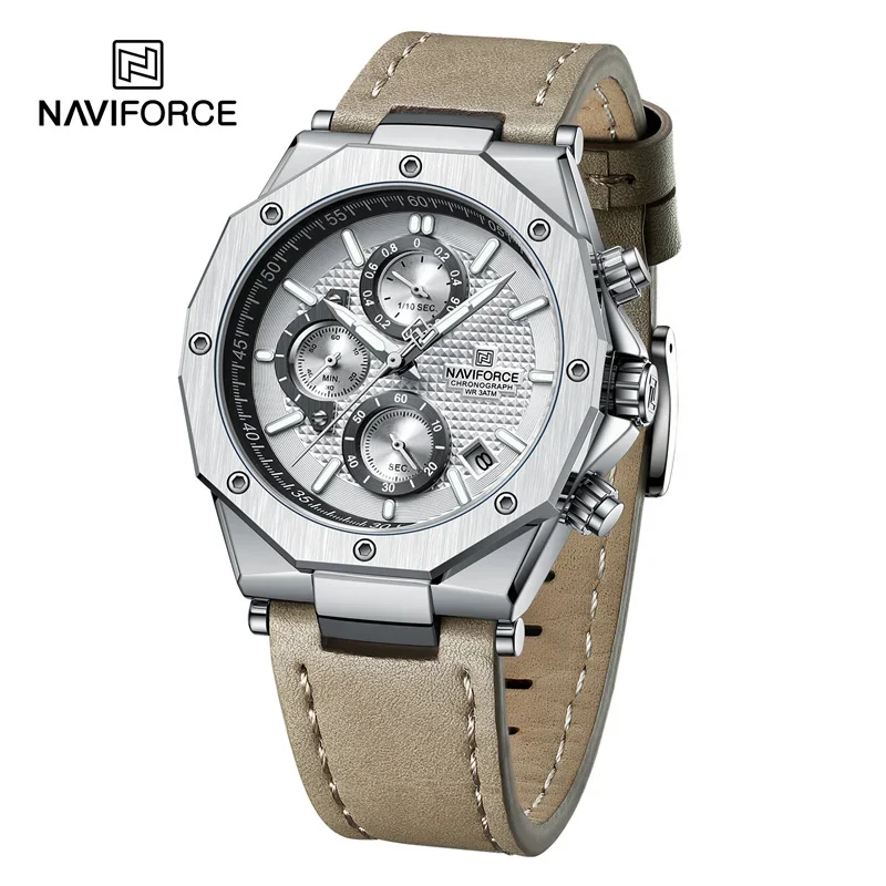 2023 NAVIFROCE Fashion Date Quartz Men Watches Top Brand Luxury Male Clock Chronograph Sport Mens Wrist Watch Relogio Masculino images - 6