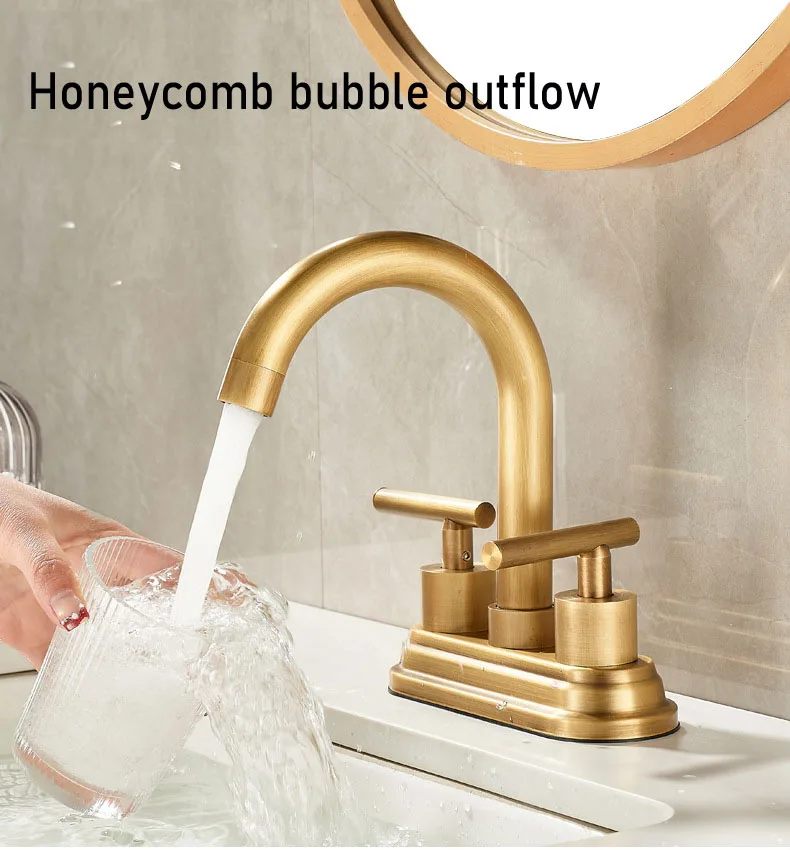 360 Swivel Antique Brass Bathroom Basin Faucet Sink Bathtub Mixer Tap